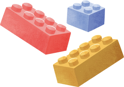 Hand-drawn Kids Lego Bricks Toy